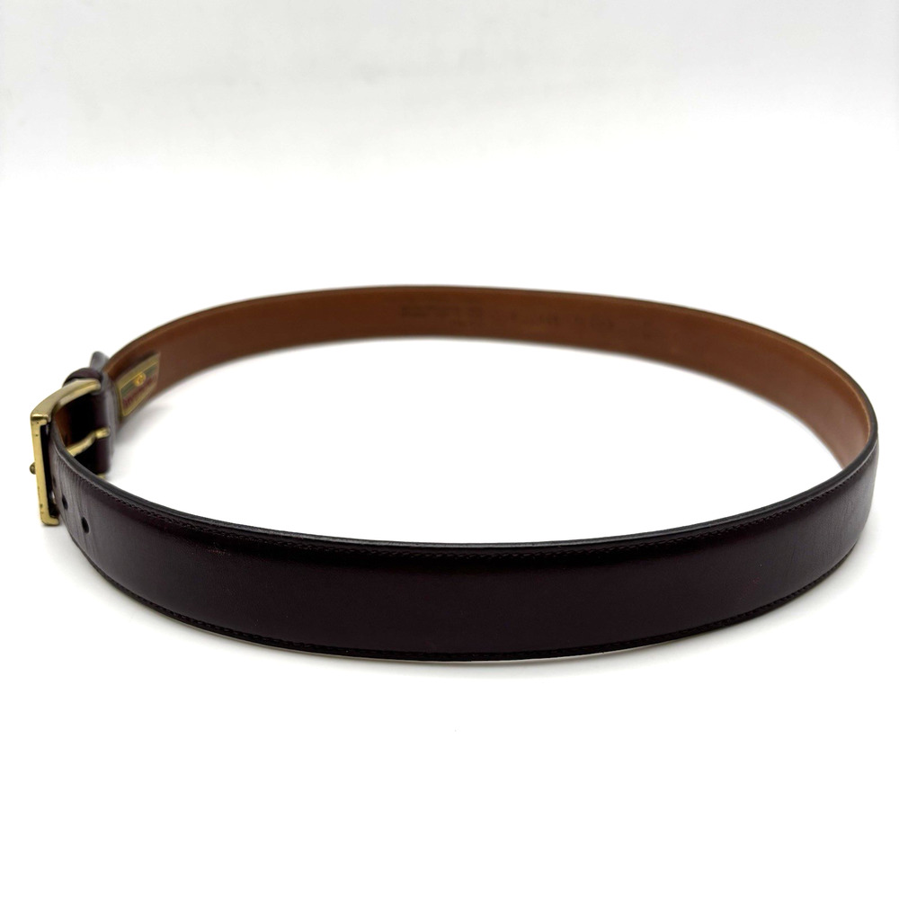 Vintage Trafalgar 1713 Cortina Oxblood Leather Bass Buckle Belt 36 Handmade USA - Picture 4 of 13